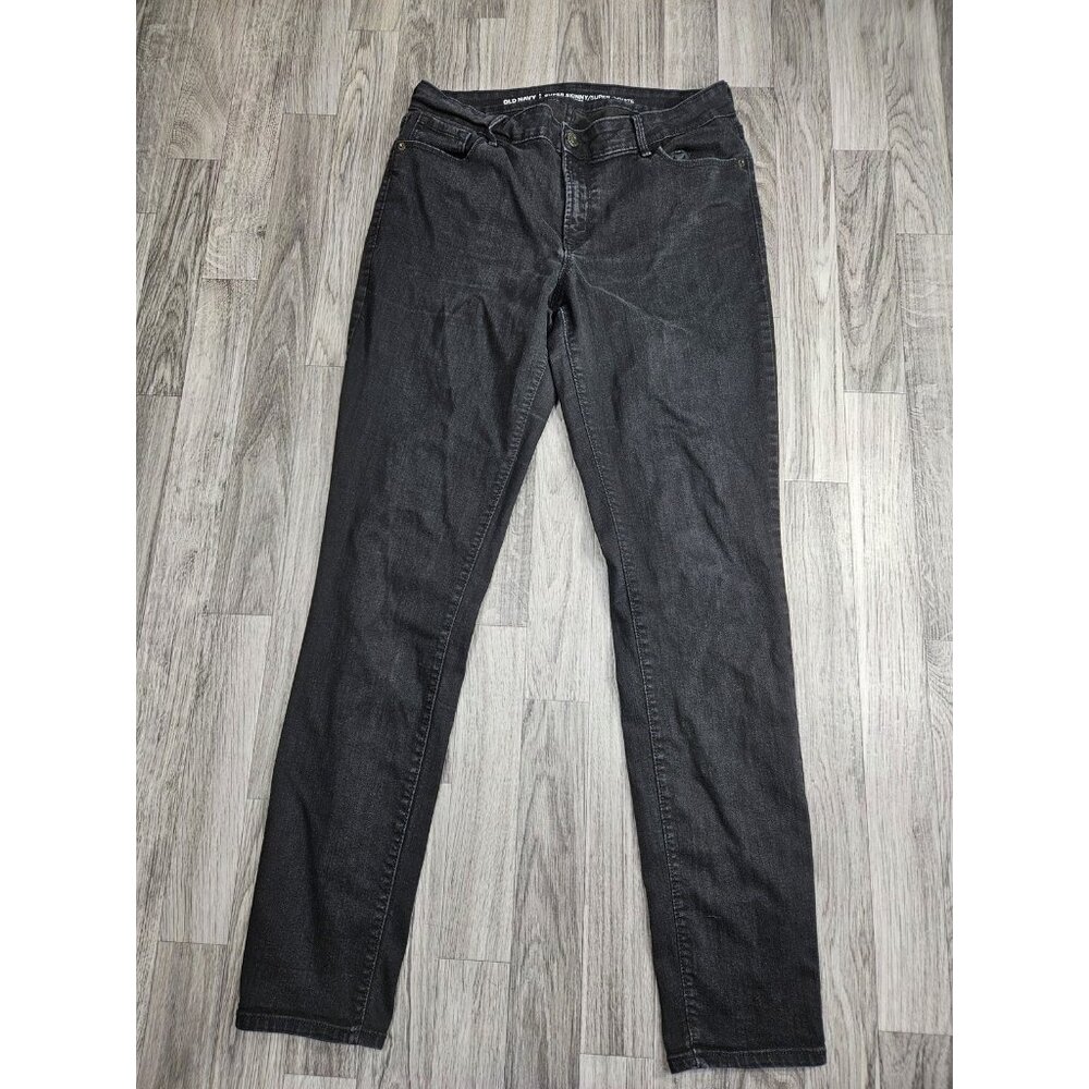 Old Navy Jeans Womens 10 Long Black Skinny Mid Rise Stretch Denim Pants